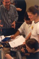 Students on practical work in an undergraduate laboratory - School of Electronic Engineering, The University of Adelaide